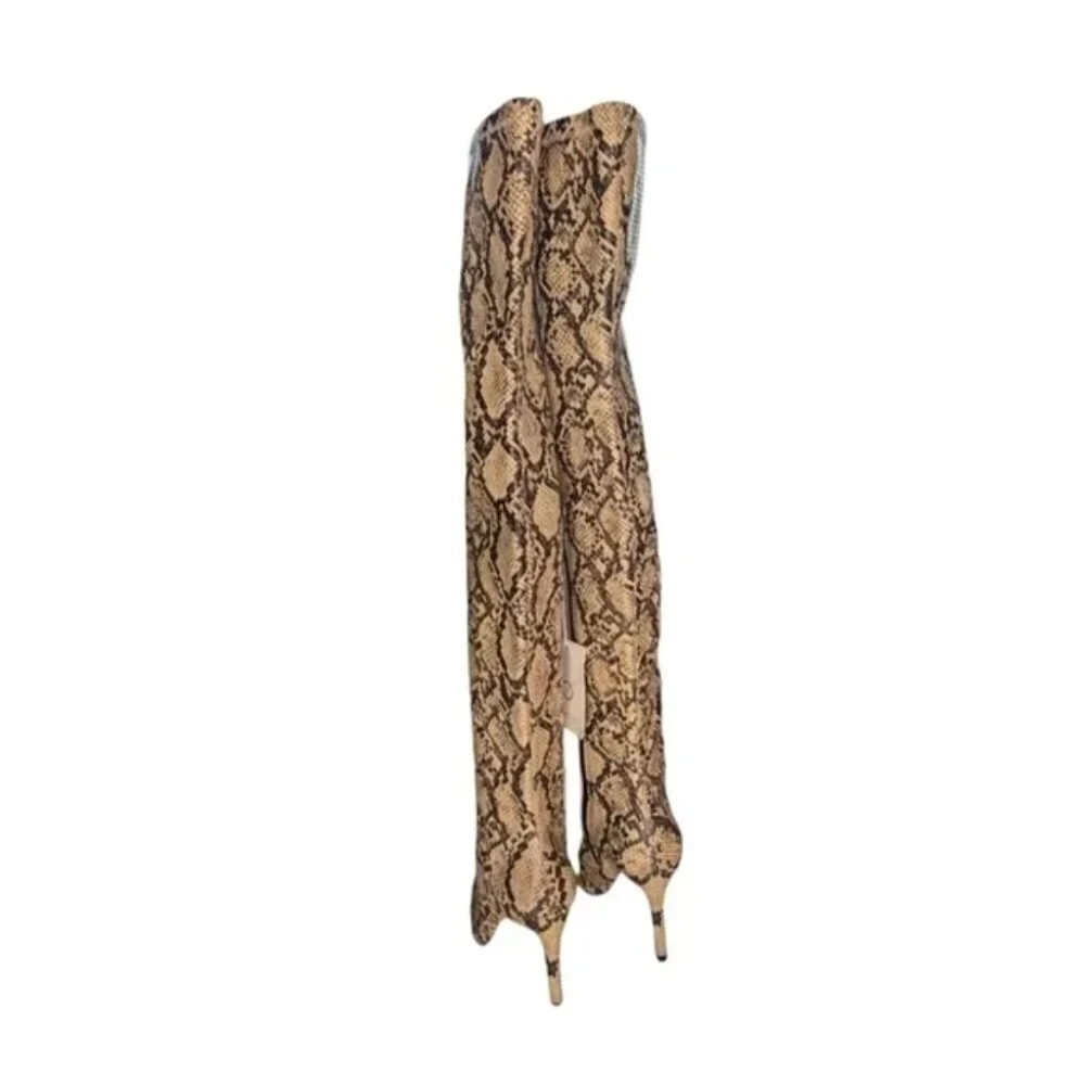 Design Concept Studio Reptile Snake Print Thigh High Boots Size 7